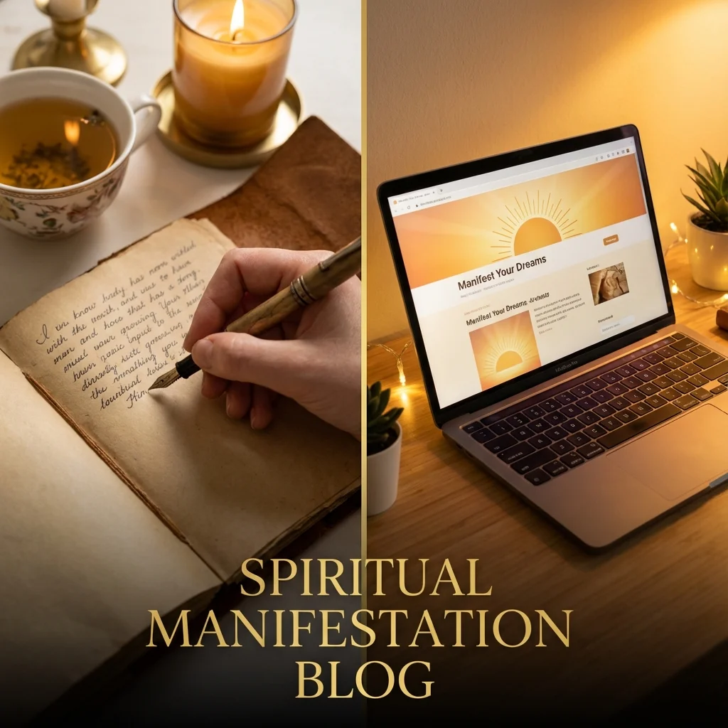 Comparison of handwritten journal and laptop for manifestation