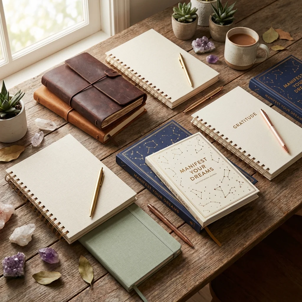 Various notebooks and journals for manifestation practice