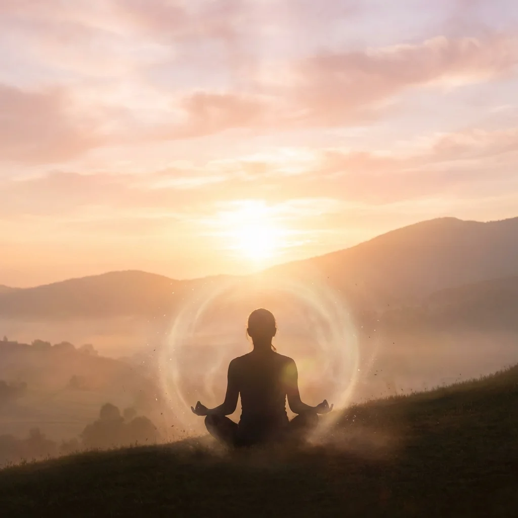 Sunrise morning meditation representing optimal manifestation timing